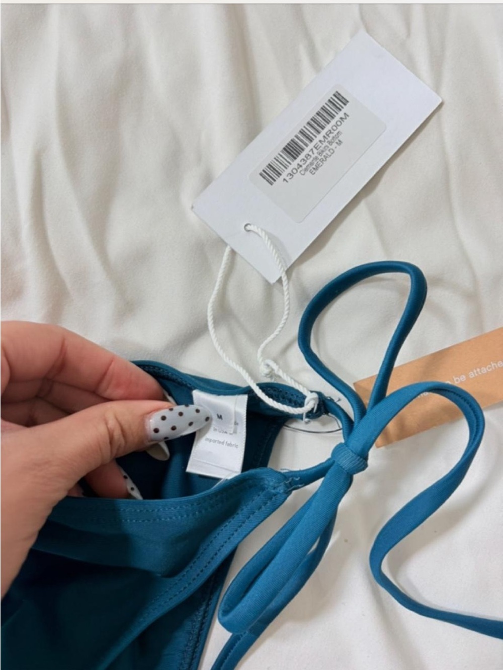 BNWT Reformation Clemente Deep Teal Tie-Side Bikini Bottom - Picture 4 of 6